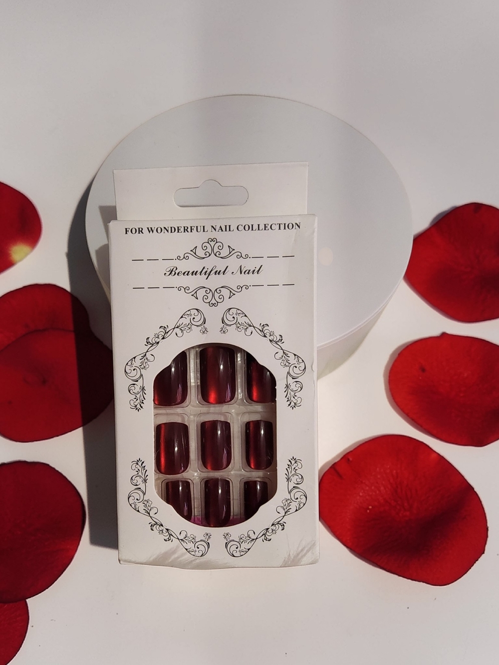 Red Press-On Nails - Elegant Deep Red Finish